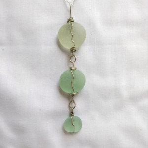 Light green sea glass necklace, sea foam green sea glass, sea glass necklace, beach glass, sea glass jewelry, wire wrapped sea glass, beachy