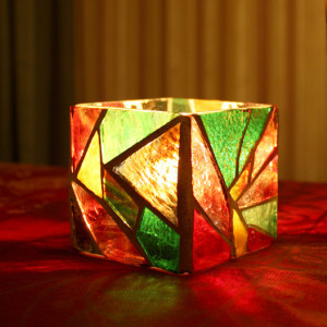 Mosaic Candle Holder, Stained Glass Candle Holder