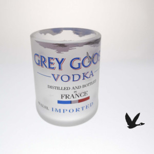 Grey Goose Cut Bottle Upcycled Shotglasses, Set of 2 