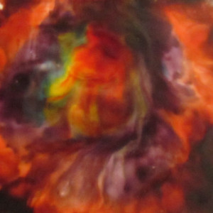 Eye Of Sauron - Abstract Encaustic Modern Pop Wax Art Painting - Free Shipping - 12 x 12