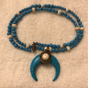 Tribal Knowledge handmade beaded necklace 24" long