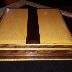 Jewelry box made from maple, black walnut, and ebony