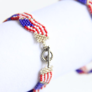 USA themed beaded bracelet