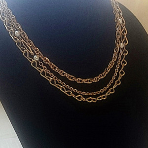 Multi Strand Necklace, Layered Necklace, Gold Necklace