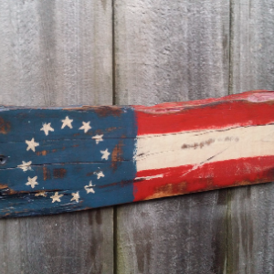 Handmade Rustic Reclaimed Distressed Pallet Wood Amercan Flag Sign