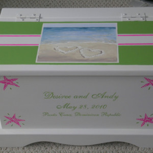 Beach Destination Wedding Keepsake Chest Memory Box personalized baby gift