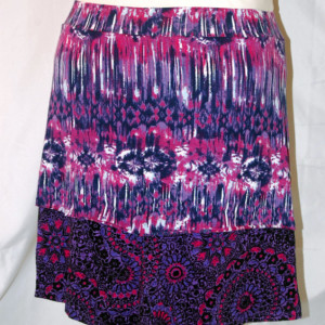 plus size skirt 2X 3X tie-dye pink and purple boho indie romantic lagenlook trendy unique restyled refashioned upcycled altered edgy womens