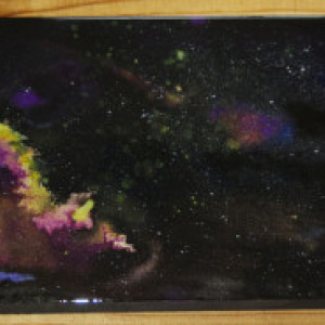 Nebula Space Wall Art Resin Painting on Wood