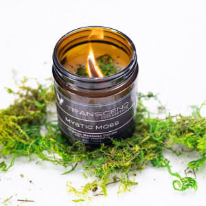 Mystic Moss Handmade Beeswax Candle 9 oz / Transcend Cosmetics
