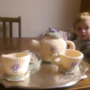 Crochet Tea Set for Two FREE SHIPPING