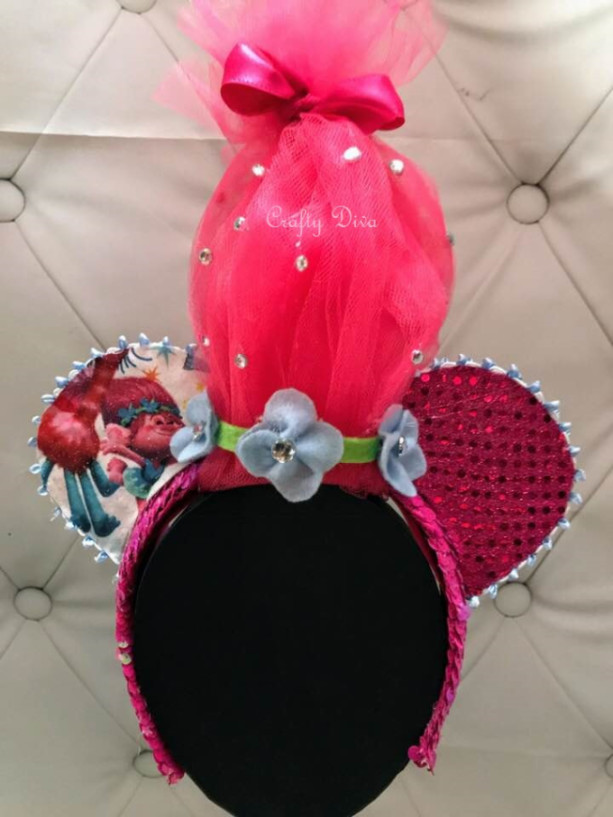 Trolls Princess Poppy Minnie/Mickey Mouse Handmade Headband