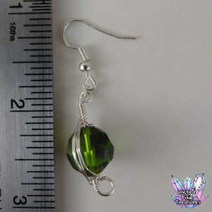 Green Lucite Herringbone Earrings / Lucite Jewelry / Herringbone Jewelry / Festival Jewelry / Copper Wire Weave Jewelry