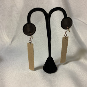 Tan leather earrings 