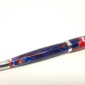 Handcrafted Acrylic Red/White/Blue Graduate pen