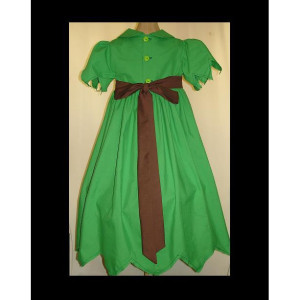 Peter Pan Dress Custom sized(-----)Jagged edge sleeves and Hemline(-----)Hat to Match(-----)Sizes 18 months to Girls size 8