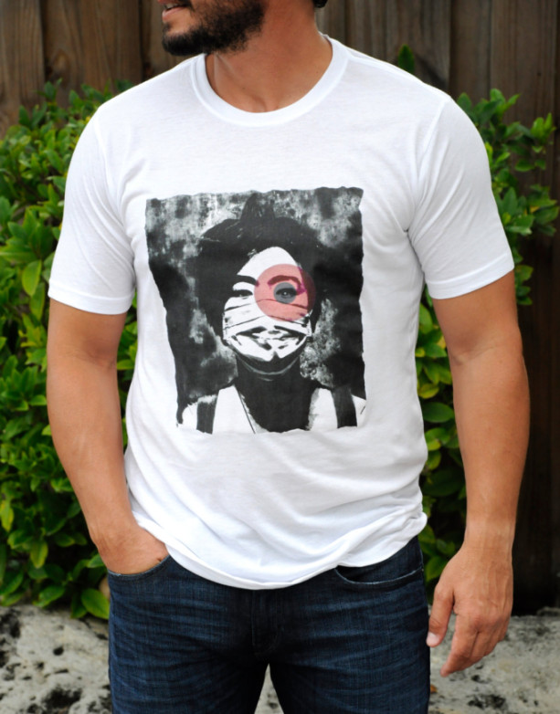 Handmade printed t-shirt with original photographic design