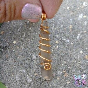 Smokey Quartz(Natural) Point Wire Wrapped Pendant / Natural Gemstone / Copper Wire Jewelry / Smokey Quartz Crystal / Crystal Pendant