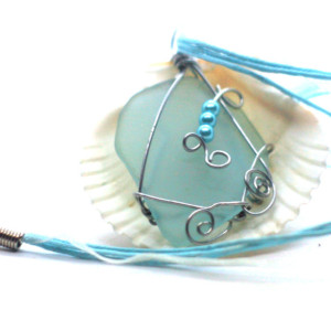 Aqua glass pendant