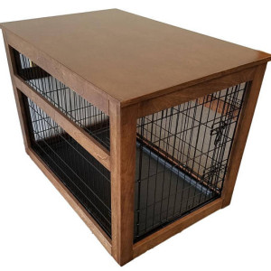 X-Large Wooden Cover for Wire Crate for Dog or Cat, End Table, Night Stand, Made in USA, Choice of Stain