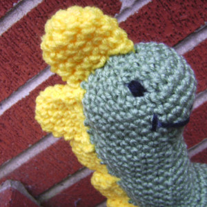 Crochet Plush Green Dinosaur Stuffed Toy