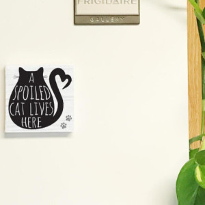 Spoiled Black Cat mini canvas. Cat lover gift. Cat. Black cat art. Gift for best friend. Gift for cat lover. Cat art. Cat sign Magnet