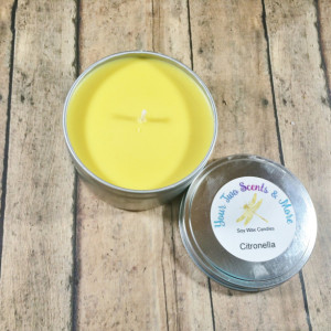 Citronella Scented Soy Candle, Handmade Candle, Bug Repellent, Soy Wax Candle, Natural Candle, Vegan Candle, Outdoor Candle, 8 Oz Candle Tin