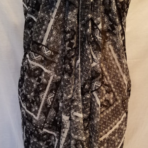 Beach sarong, scarf, wrap, shawl, skirt black white print