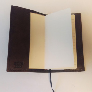 Dark Brown Leather Journal/Notebook, Refillable, Acid free lined paper