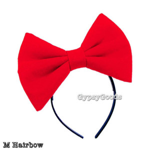 MEDIUM Hair Bow Adult Headband Flannel Red Black Pink Bright Pink Blue White Yellow Padded Bow Costume cosplay comic-con Halloween