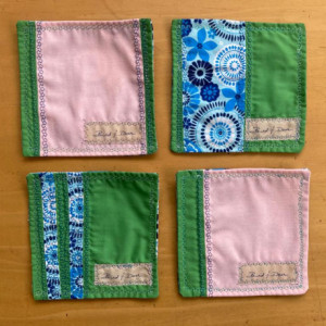 2 Setting Napkin Set - Blue/Pink/Green