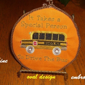 machine embroidered school bus
