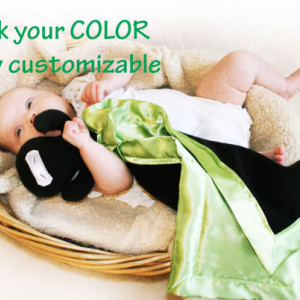 Ninja Security Blanket, Lovey Blanket, Satin, Baby Blanket, Stuffed Animal, Baby Toy - You pick Color - Monogramming Available