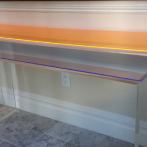 Console table, double layer, Lucite/Acrylic - Stunning decorative piece: Handcrafted made to orer, custom sizing never a problem