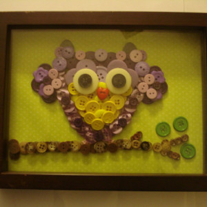 Framed button owl