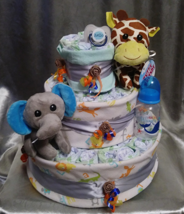 Safari 3 tier diaper cake