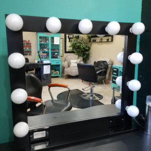BLACK 32 X 28 Black Glamour make up/ stylist mirror with outlet, touch dimmer and Usb option