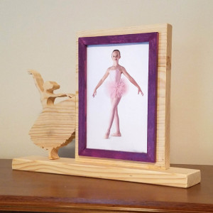 Personalized 4 x 6 Picture Frame with Carved Ballet, Customized Ballet Photo Frame