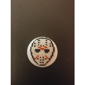 Jason Voorhees Cross Stitch Pin