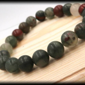 Bloodstone Solid Gemstone Bracelet for Reducing Irritability and Anger