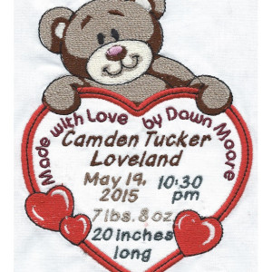 Bear Quilt Label-     free shipping on labels