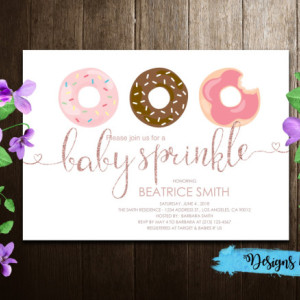 Donut Printable Invitation for Baby Shower or Birthday