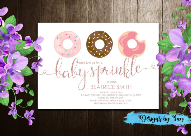 Donut Printable Invitation for Baby Shower or Birthday
