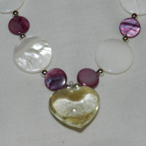 Gold Heart Glass Pendant 