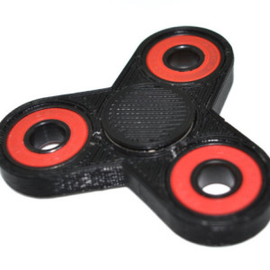 3D Printed Tri Fidget Spinner Black - Hand spinner with bearings- tri spinner EDC desk toy stress relief