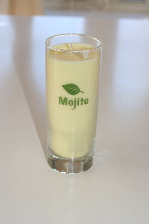 Pineapple Cilantro Scented Soy Wax Mojito Glass Candle