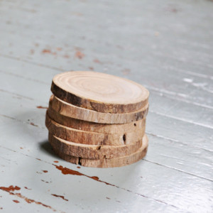 Rustic Poplar Wood Coasters - Set of 6