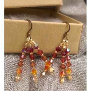 Shades of Fire Swarovski Crystal Ombre Earrings