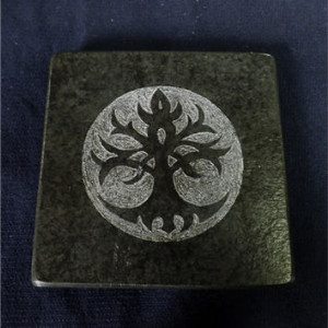 Custom Engraved Black Slate Coasters Set of (6)Personalized