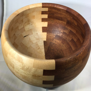 Wooden Bowl Birdseye Maple and Sapele