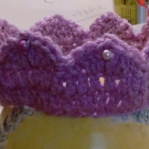 Baby - Crown - Purple with Pearl Jewels